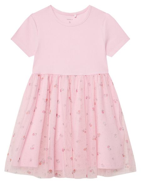 NAME IT Sukienka codzienna Hamina 13238152 Różowy Slim Fit. Czerwone sukienki dziewczęce Name it, bez wzorów, z bawełny, bez ramiączek, proste. Za 59.99 zł.