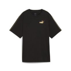 Damska koszulka ESS TAPE MINIMAL GOLD PUMA Black. Białe koszulki damskie Puma, xs, bez wzorów, bez kołnierzyka, bez ramiączek. W wyprzedaży za 101.25 zł.