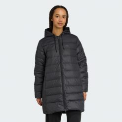 Parka z kapturem Essentials CLIMAWARM 3-Stripes Light Down. Czarne parki damskie Adidas, xl, z kapturem. Za 649.00 zł.