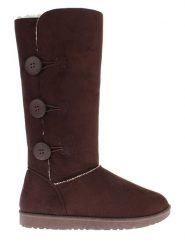 Blackfield Kozaki zimowe "Flocon" w kolorze ciemnobrązowym rozmiar: 41. Brązowe kozaki damskie Blackfield, na zimę, z materiału, z okrągłym noskiem, bez obcasa, bez zapięcia. Za 175.26 zł.