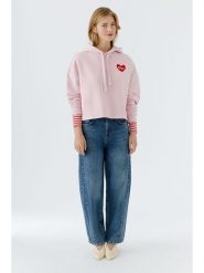 Oui Bluza w kolorze jasnoróżowym rozmiar: 42. Różowe bluzy damskie Oui, bez wzorów, z kapturem. Za 131.12 zł.
