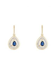 CARATELLI Złote kolczyki "Océane" z diamentami rozmiar: onesize. Niebieskie kolczyki damskie CARATELLI, z diamentem, złote, z zapięciem typu bigiel. Za 1,261.99 zł.