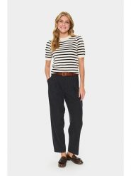 SAINT TROPEZ Koszulka dzianinowa w kolorze beżowym rozmiar: L. Brązowe koszulki damskie Saint Tropez, l, bez wzorów, z dzianiny, bez kołnierzyka, bez ramiączek. Za 69.99 zł.