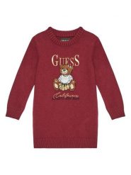 Guess Sukienka dzianinowa K5BK01 Z3GS0 Bordowy Regular Fit. Czerwone sukienki dziewczęce Guess, z aplikacjami, z dzianiny, bez ramiączek, proste. Za 159.99 zł.