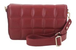 Pikowana listonoszka skórzana BARBERINI'S czerwona 932-13. Czerwone shopper bag Barberinis, bez wzorów, ze skóry, małe, bez dodatków. Za 289.99 zł.