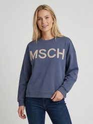 MOSS COPENHAGEN Bluza "Mela" w kolorze granatowym rozmiar: M/L. Niebieskie bluzy damskie Moss Copenhagen, l, bez wzorów, bez kaptura. Za 164.95 zł.