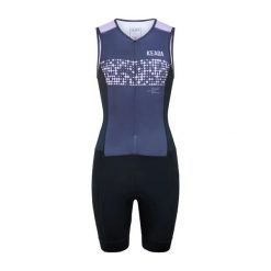 Damski kombinezon triathlonowy Systematic Two bez rękawów – fioletowy. Czarne kombinezony damskie KEADA SPORTS, s, bez wzorów, z materiału, bez kołnierzyka, bez ramiączek. Za 549.00 zł.