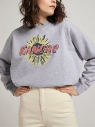 DAMSKA BLUZA LEE CUT & SEW RAGLAN SWS GREY MELE L36UTX37 112107919. Szare bluzy damskie Lee, l, bez wzorów, bez kaptura. Za 169.99 zł.
