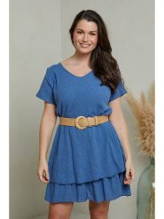 Curvy Lady Sukienka w kolorze niebieskim rozmiar: 48/50. Niebieskie sukienki damskie Curvy Lady, bez wzorów, klasyczne, bez ramiączek. Za 109.78 zł.