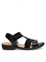 Go Soft Sandały WI16-956-08 Czarny. Czarne sandały damskie GO SOFT, bez wzorów, ze skóry, bez obcasa, na płaskiej podeszwie, bez zapięcia. Za 119.99 zł.