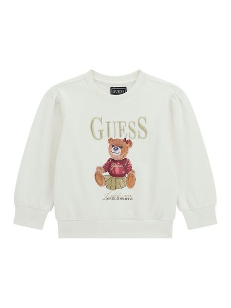 Guess Bluza K5BQ00 KAX74 Écru Regular Fit. Bluzy dziewczęce Guess, z aplikacjami, z bawełny, bez ramiączek, bez kaptura. Za 109.99 zł.