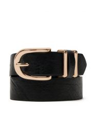 JENNY Pasek 4W2-006-SS25 Czarny. Czarne paski damskie Jenny, bez wzorów, z materiału. Za 39.99 zł.