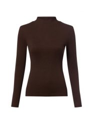 Marie Lund Damska koszulka z długim rękawem Kobiety Bawełna brązowy jednolity, XL. Brązowe koszulki damskie Marie Lund, xl, bez wzorów, z bawełny, bez kołnierzyka, bez ramiączek. Za 149.95 zł.