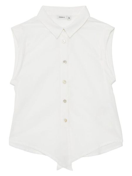 NAME IT Koszula Femma 13200603 Biały Regular Fit. Białe bluzki i koszule dziewczęce Name it, bez wzorów, z bawełny, bez kołnierzyka, bez ramiączek. Za 59.99 zł.