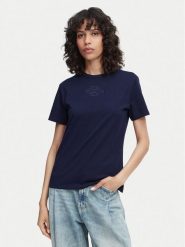 HUGO T-Shirt Damacia 8 50573353 Granatowy Regular Fit. Niebieskie t-shirty damskie Hugo, m, bez wzorów, z bawełny, bez kołnierzyka. Za 299.99 zł.
