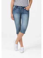 Timezone Rybaczki dżinsowe "Aleena" w kolorze niebieskim rozmiar: L. Niebieskie rurki damskie Timezone, z aplikacjami. Za 56.99 zł.