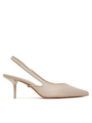 Max Mara Czółenka 2514521052600 Beżowy. Brązowe czółenka damskie Max Mara, bez wzorów, ze skóry, bez obcasa. Za 1,649.00 zł.