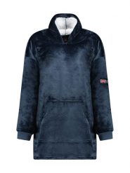 Geographical Norway Bluza polarowa "Uddy" w kolorze granatowym rozmiar: M. Niebieskie bluzy damskie Geographical Norway, m, bez wzorów, z polaru, bez kaptura. Za 167.28 zł.