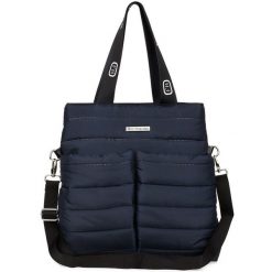 Shopperka damska BELTIMORE W89 granatowa. Torebki klasyczne damskie z jeansu, przez ramię, duże, matowe, bez dodatków. Za 120.99 zł.
