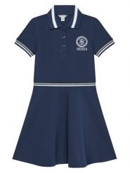 Guess Sukienka codzienna J6RK10 K7064 Granatowy Regular Fit. Niebieskie sukienki dziewczęce Guess, z aplikacjami, z bawełny, bez ramiączek, proste. Za 229.99 zł.