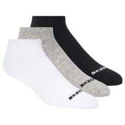Skarpetki sportowe dla dorosłych 3pk Unisex Non Terry No Show. Białe skarpetki damskie Skechers, bez wzorów, z bawełny. Za 39.99 zł.