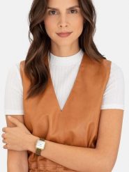 Liebeskind Zegarek kwarcowy w kolorze złoto-jasnobrązowo-białym rozmiar: onesize. Brązowe, analogowe zegarki damskie Liebeskind, ze stali. Za 413.35 zł.