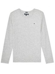 Tommy Hilfiger Bluzka KB0KB04141 S Szary Regular Fit. Szare t-shirty i koszulki chłopięce Tommy Hilfiger, bez wzorów, z bawełny, bez kołnierzyka, bez ramiączek. Za 79.99 zł.
