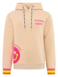 Zwillingsherz Bluza "Always Happy" w kolorze beżowym rozmiar: S/M. Brązowe bluzy damskie Zwillingsherz, m, bez wzorów, z bawełny, z kapturem. Za 221.45 zł.