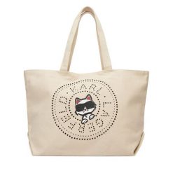 Torebka KARL LAGERFELD. Białe shopper bag KARL LAGERFELD, bez wzorów, bez dodatków. Za 389.99 zł.