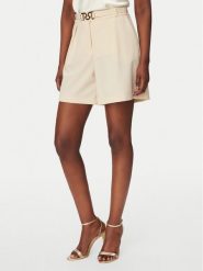 Rinascimento Szorty materiałowe CFC0127761003 Beżowy Regular Fit. Brązowe szorty damskie Rinascimento, bez wzorów, z materiału. Za 459.99 zł.