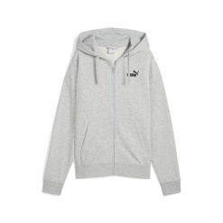 Damska rozpinana bluza z kapturem i małym logo ESS Comfort PUMA. Czarne bluzy damskie Puma, l, bez wzorów, z dzianiny, z kapturem. Za 222.68 zł.