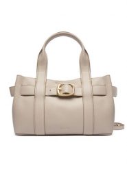 Calvin Klein Torebka Buckle Mini Tote With Strap LV04F3295G Beżowy. Brązowe torebki klasyczne damskie Calvin Klein, ze skóry, bez dodatków. Za 559.99 zł.