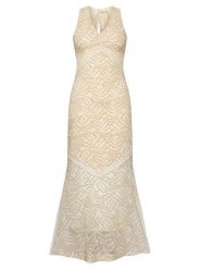 Guess Sukienka koktajlowa W5GT37 KCS90 Beżowy Slim Fit. Brązowe sukienki damskie Guess, z aplikacjami, z bawełny, wizytowe, bez ramiączek. Za 649.99 zł.