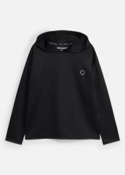 Bluza z kapturem oversize, szybkoschnąca. Czarne bluzy damskie bonprix, bez wzorów, z kapturem. Za 109.99 zł.
