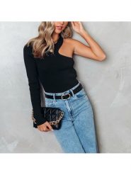 Milan Kiss Koszulka w kolorze czarnym rozmiar: XL. Czarne koszulki damskie Milan Kiss, xl, bez wzorów, bez kołnierzyka, bez ramiączek. Za 86.99 zł.