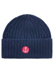 Zwillingsherz Kaszmirowa czapka beanie w kolorze granatowym rozmiar: onesize. Niebieskie czapki damskie Zwillingsherz, bez wzorów, z kaszmiru. Za 197.63 zł.