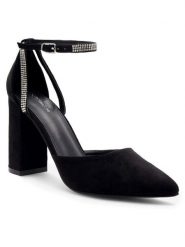 DeeZee Czółenka LISA KL-HT4587-21 Czarny. Czarne czółenka damskie DeeZee, bez wzorów, z materiału, bez obcasa. Za 129.99 zł.