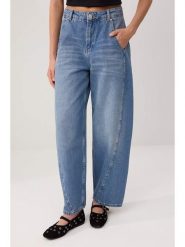 Trendyol Dżinsy - Baggy fit - w kolorze błękitnym rozmiar: 42. Niebieskie jeansy damskie Trendyol, z podwyższonym stanem. Za 135.81 zł.