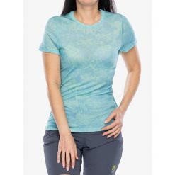 Koszulka merino damska Smartwool Merino Short Sleeve Tee Boxed. Niebieskie koszulki sportowe damskie Smartwool, bez wzorów, bez ramiączek. Za 287.99 zł.