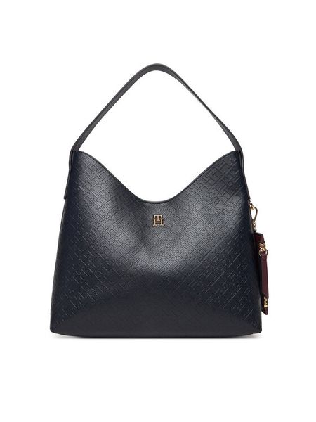 Tommy Hilfiger Torebka Th Icon Shoulder Bag Mono AW0AW18141 Granatowy. Niebieskie torebki klasyczne damskie Tommy Hilfiger, ze skóry, bez dodatków. Za 649.99 zł.