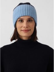 Zwillingsherz Kaszmirowa czapka-beanie w kolorze czarno-błękitnym rozmiar: onesize. Czarne czapki damskie Zwillingsherz, bez wzorów, z kaszmiru. Za 149.31 zł.