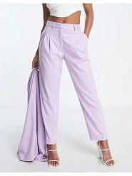 Monki Spodnie w kolorze lawendowym rozmiar: 42. Różowe spodnie materiałowe damskie Monki, bez wzorów, z materiału. Za 65.23 zł.