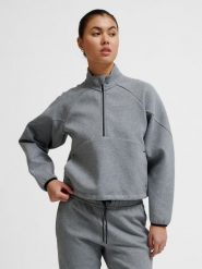 Bluza damska z zamkiem 1/2 Hummel Tech. Szare bluzy damskie Hummel, na wiosnę, l, bez wzorów, z bawełny, bez kaptura. Za 307.55 zł.