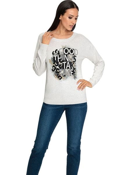 Heine Koszulka w kolorze szarym rozmiar: 42. Szare koszulki damskie Heine, bez wzorów, bez kołnierzyka, bez ramiączek. Za 57.20 zł.