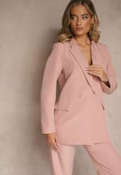 Jasnoróżowa Marynarka Dwurzędowa Tanou. Czerwone marynarki i żakiety damskie Renee, l, bez wzorów, eleganckie. Za 129.99 zł.