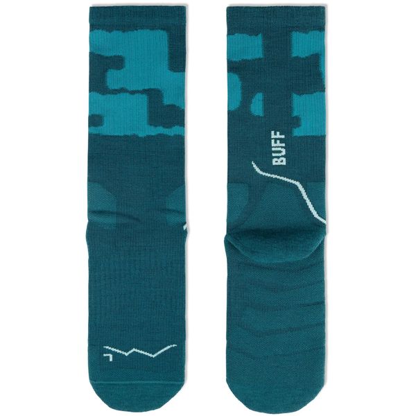 Skarpetki Buff MERINO MW CREW SOCKS MWC2 TEAL. Niebieskie skarpetki damskie Buff, bez wzorów, z elastanu. Za 139.90 zł.