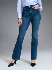 Jeansy Flare - granatowy. Niebieskie jeansy damskie Sinsay. W wyprzedaży za 55.99 zł.