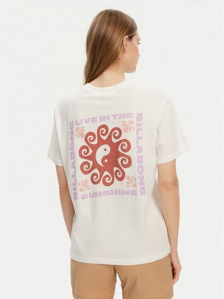 Billabong T-Shirt EBJZT00432-SCS Biały Regular Fit. Białe t-shirty damskie Billabong, xs, bez wzorów, z bawełny, bez kołnierzyka. Za 66.99 zł.
