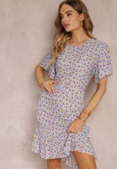 Niebieska Sukienka Midi o Pudełkowym Kroju w Kwiaty Kimbr. Niebieskie sukienki damskie Renee, bez wzorów, bez ramiączek. Za 49.99 zł.