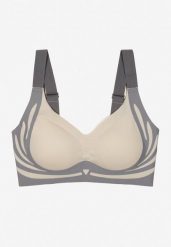 Jasnoszary Biustonosz z Zapięciem na Haftki Greledia. Szare biustonosze Born2be, bez wzorów. Za 29.99 zł.